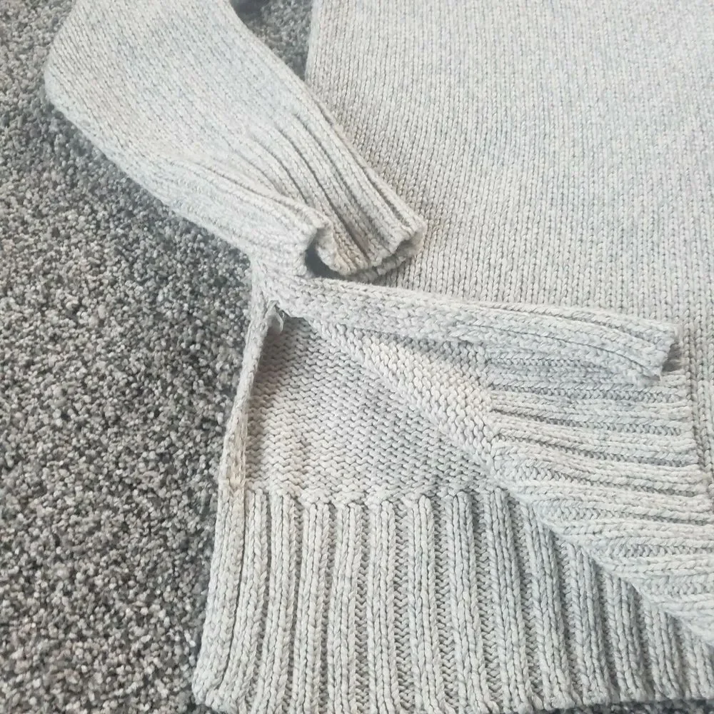 AYLA Sweater Cut‎ Out Shoulder Beige Marbled LARGE Francesca's